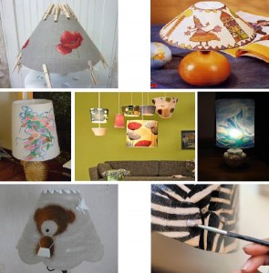 abat jour fait avec radiographie repeinte