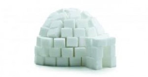 igloo fait avec des morceaux de sucre
