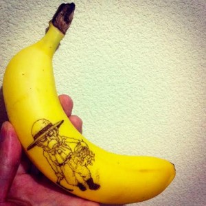 dessin sur banane
