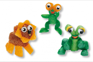 lion et grenouille en flocons de maïs