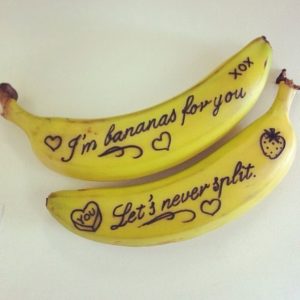 écrire sur banane